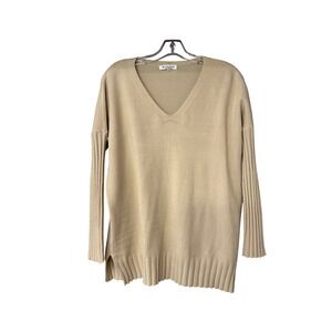 Workshop Republic Clothing Oversized Beige V Neck Sweater XS